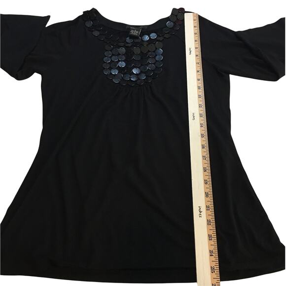 BCBGMaxazria Black Embellished Top Size Small - Picture 5 of 7